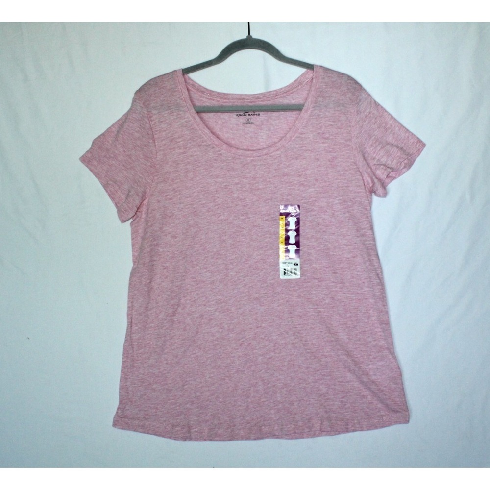 Eddie Bauer Womens Classic Rounded Neck T-Shirt Heather Blush Pink Summer Medium